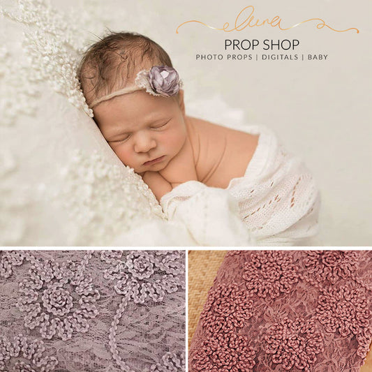 Flower Lace Fabric Backdrops & Pillows | Newborn Photography Props Background 145x150cm