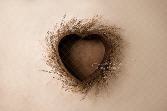 Dried Flower Heart | Newborn Digital Backdrop